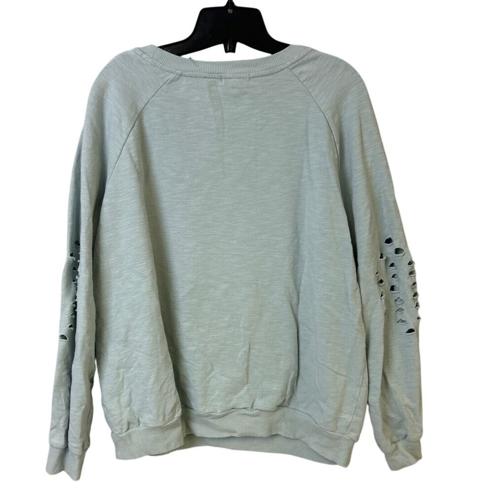Upcycled Hand Printed Womens Large Rainbow Equality Distressed Sweatshirt - Picture 3 of 4